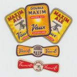 Beer Labels, C Vaux & Sons Ltd, Sunderland, rectangular, 75mm high (3) and 2 neck straps (gd/vg) (