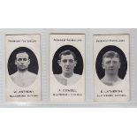 Cigarette cards, Taddy, Prominent Footballers, (London Mixture backs), Blackburn Rovers, 3 cards, W.