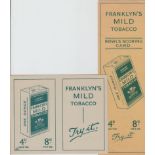 Tobacco issues, Franklyn's Whist score card & Franklyn's Bowls Scoring card (gd/vg) (2)