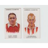 Cigarette cards, Football, Carreras, Footballers, 1934, large print (set, 75 cards) (vg)