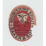 Beer Label, W Baker & Son, Brighton, Nourishing Stout, v.o, (edge tear and worn, poor) (1)