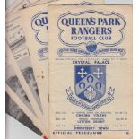 Football programmes, selection, London Clubs, 24 programmes, all 1950's, Arsenal (13), QPR (3),