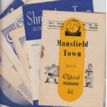 Football programmes, selection, 1949/50 to 56/57, 19 programmes, various clubs inc. Mansfield,