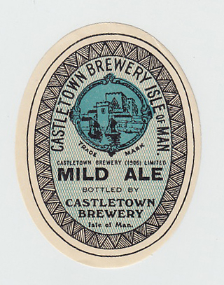 Beer Label, Castletown Brewery Isle of Man, Mild Ale, v.o, 90mm height, (vg) (1)