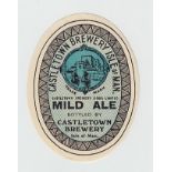 Beer Label, Castletown Brewery Isle of Man, Mild Ale, v.o, 90mm height, (vg) (1)