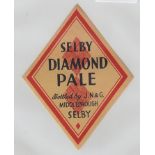 Beer Label, J N & G Selby, Middlesbrough, Selby Diamond Pale, diamond shape, (vg) scarce (1)