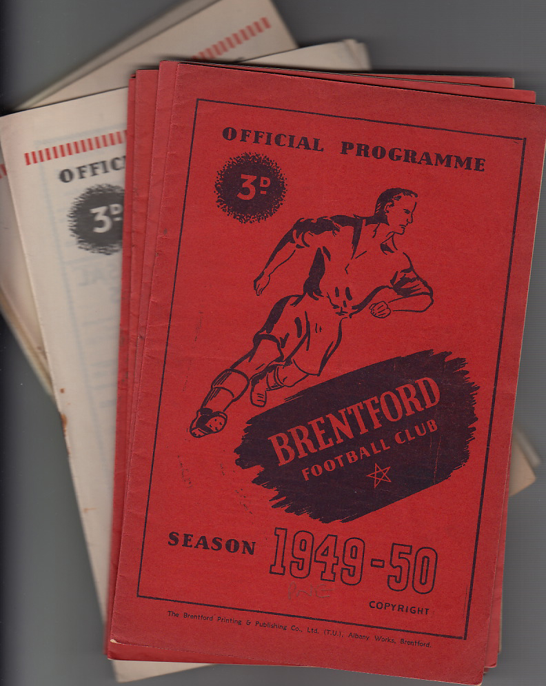 Football programmes, Brentford FC, 1949/50 to 1955/56, a collection of 20 home programmes inc. QPR