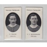 Cigarette cards, Taddy, Prominent Footballers, (London Mixture backs), Chelsea, 2 cards, H. Halse (