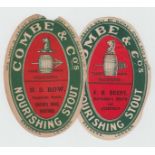 Beer Labels, Watney Combe Reid & Co, two large v.o's, (140mm high) one bottled by F H Beeny,