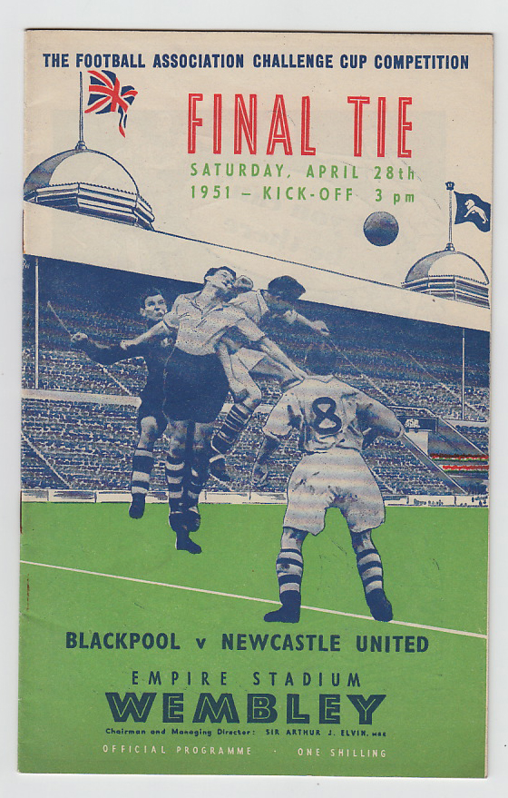 Football programme, FA Cup Final 1951, Blackpool v Newcastle United (vg) (1)