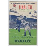 Football programme, FA Cup Final 1951, Blackpool v Newcastle United (vg) (1)