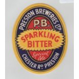 Beer Label, Preston Breweries Ltd, Preston, Sparkling Bitter, v.o, (76mm high) (vg) (1)