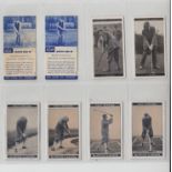 Cigarette cards, Golf, 10 type cards, Churchman's, Famous Golfers, 2 cards, nos 5 & 6, Cotton's Golf