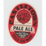 Beer Label, Castletown Brewery Isle of Man, Pale Ale First Prize London 1929, v.o, 80mm height, (vg)