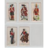 Cigarette cards, Military, Player's, Old England's Defenders, 5 cards, nos 6, 9, 20, 45 & 46 (gd) (