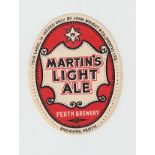 Beer Label, John Wright & Co, (Perth) Ltd, Martin's Light Ale, v.o, scarce, (gd/vg) (1)