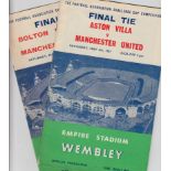 Football programmes, FA Cup Finals (2), 1957 Aston Villa v Manchester United & 1958 Bolton v