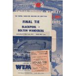 Football programme, ticket & songsheet, FA Cup Final 1953, Blackpool v Bolton (vg) (3)