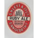 Beer Label, G H Lett & Co Ltd, Enniscorthy, Ruby Ale, v.o, (vg) (1)