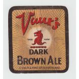 Beer Label, C Vaux & Sons Ltd, Sunderland, Dark Brown Ale, v.r, 99mm height, (sl wear) (1)