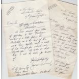 Ephemera, Local Interest, two letters, one dated 17 Jan, the other 7 April, both 1914 relating to