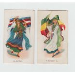 Cigarette cards, BAT, Flag Girls of Nations (Motor Cigarettes backs) (set, 50 cards) (10 fair,