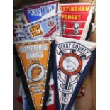 Football pennants, a collection of 30, 1970's, pennants, mostly Southern & Midland Clubs inc.