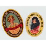 Beer Labels, Scotland Brewed & Bottled, Special Lady Pilsener Beer, large v.o, 118mm high, &