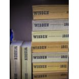 Cricket, John Wisden's Cricketers' Almanacks, a collection of nine original softbacked editions,