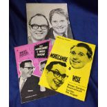 Entertainment, Morcambe & Wise, selection inc autographed 1969 theatre programme, plus programmes