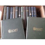 Cricket, a collection of 14 bound volumes of  'Cricket, A Weekly Record of the Game', 1900 - 1913