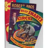 Ephemera, a collection of 6 Circus programmes, 1950's inc. Billy Smart's, Bertram Mills 1952/3 (x2),