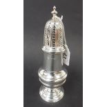 Modern silver sugar caster of baluster form, maker BES Co Birmingham 1965, weight 4oz approx.