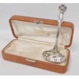 American sterling silver Husk pattern ladle, by Whiting MFG Co, original calf box, weight 2oz.