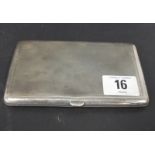 Silver cigarette case, engine turned decoration, Birmingham 1942, weight 7ox approx.
