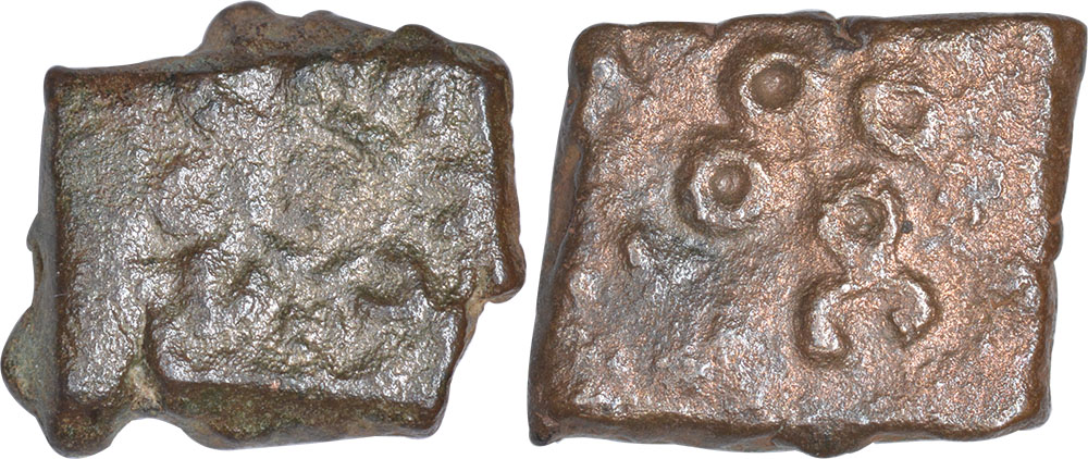 Set of 2 Die Strucked coin of City State of Eran City state of Eran (300-200 BC), Copper Unit(2),