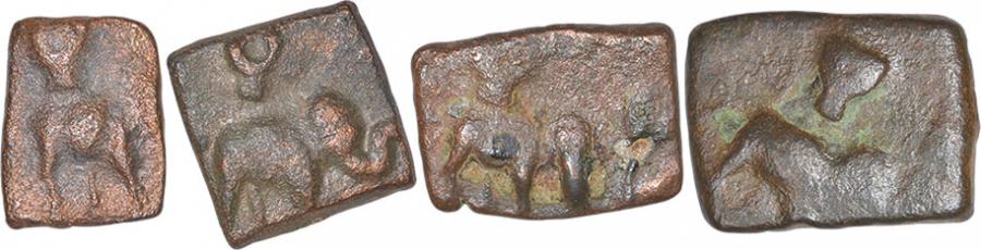 Copper Coins of Satkarni I of Satavahana Dynasty. "Satavahana Dynasty, Satkarni I (1st century