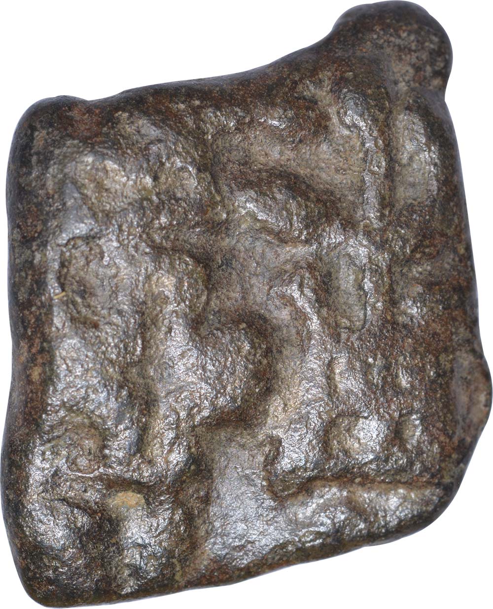 Cast Copper kakani Coin of Sungha Kingdom. "Sunga Kingdom, (150 BC-100 AD), Cast Copper Kakani coin, - Image 2 of 2