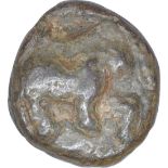 Lead Unit Coin of Satkarni I of Vaidarbha Region of Satavahanas Dynasty. "Satavahanas, Satkarni I (