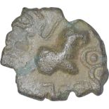 Copper Coin of Satkarni 1 of Satavahana Dynasty. Satavahanas, Satkarni I(100 BC), Junnar Region,