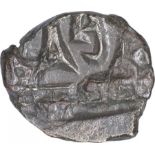Copper Alloy Half Unit Coin of Vaisravana of Kaushambhi Region of Magh Dynasty. Magh Dynasty,