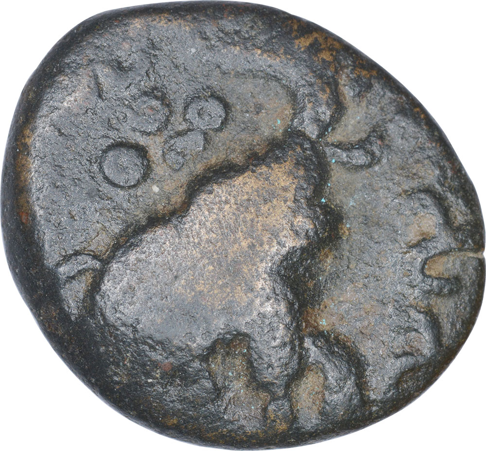 Bronze Coin of Satkarni I of Paithan Newasa Type of Satavahana Dynasty. Satavahana Dynasty, Satkarni