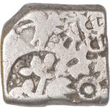 Silver Karshapana punch mark coin of Maurya Empire Maurya Empire (300 BC), Punch-markedSilver