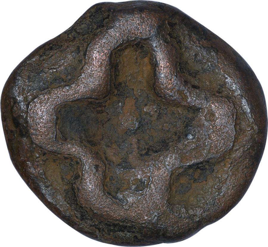 Cast Copper Karshapana Coin of Vidarbha Region of Mauryan Empire. Mauryan Cast Copper, Vidarbha