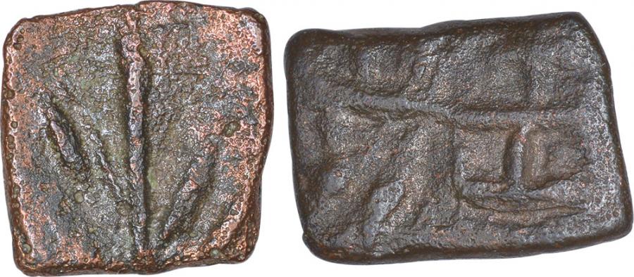 Copper Unit Coins of Satkarni I of Vidarbha Region of Yavatmal of Satavahana Dynasty.