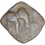 Lead Unit Coin of Satakarni I of Vidharbha Region of Satavahana Dynasty. Satavahana Dynasty,