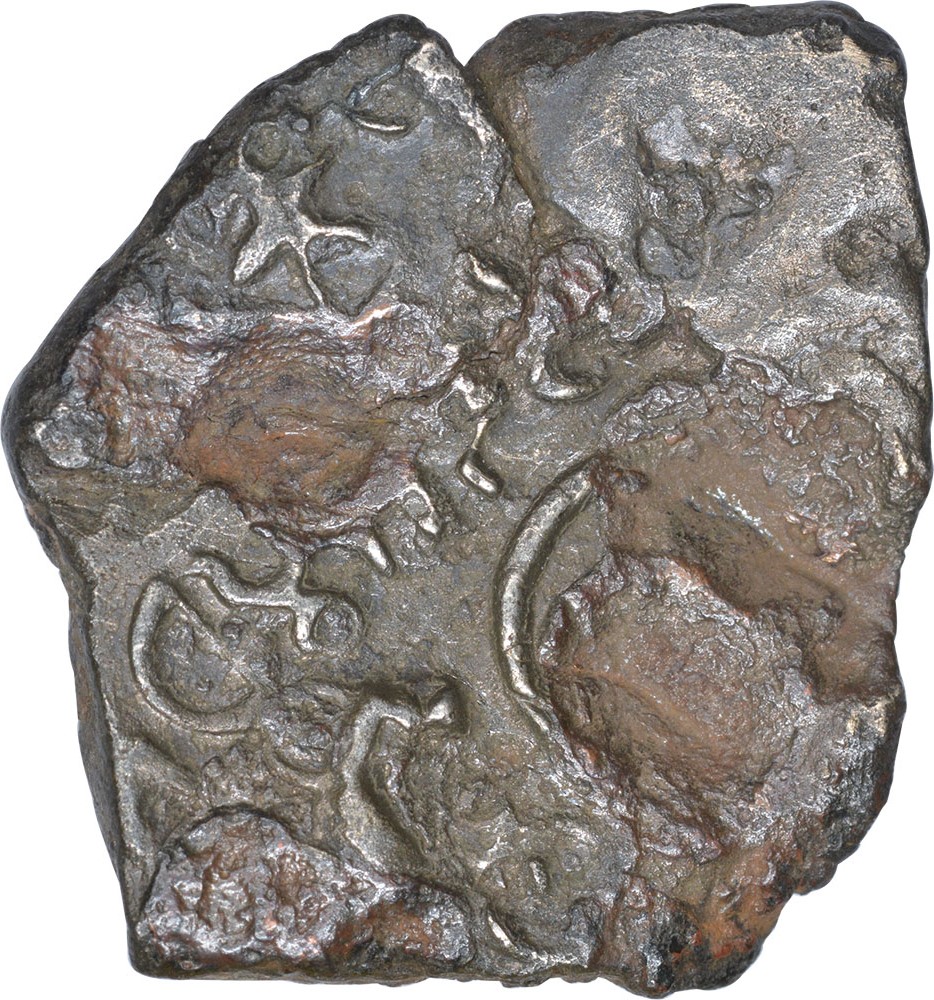 Copper Unit Coin of Dhamabhadra of Kingdom of Vidarbha. Kingdom of Vidarbha, Dhamabhadra(100 BC),