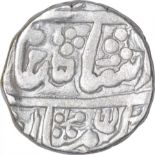 Silver One Rupee Coin of Bundi State. Bundi, Silver Rupee, 42 RY, In the name ofShah Alam II, Obv: