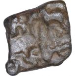 Cast Copper kakani Coin of Sungha Kingdom. "Sunga Kingdom, (150 BC-100 AD), Cast Copper Kakani coin,