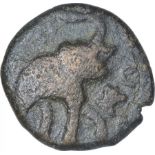 Bronze Coin of Satkarni I of Satavahana Dynasty. Satavahana Dynasty, Satkarni I, Paithan-Newasa